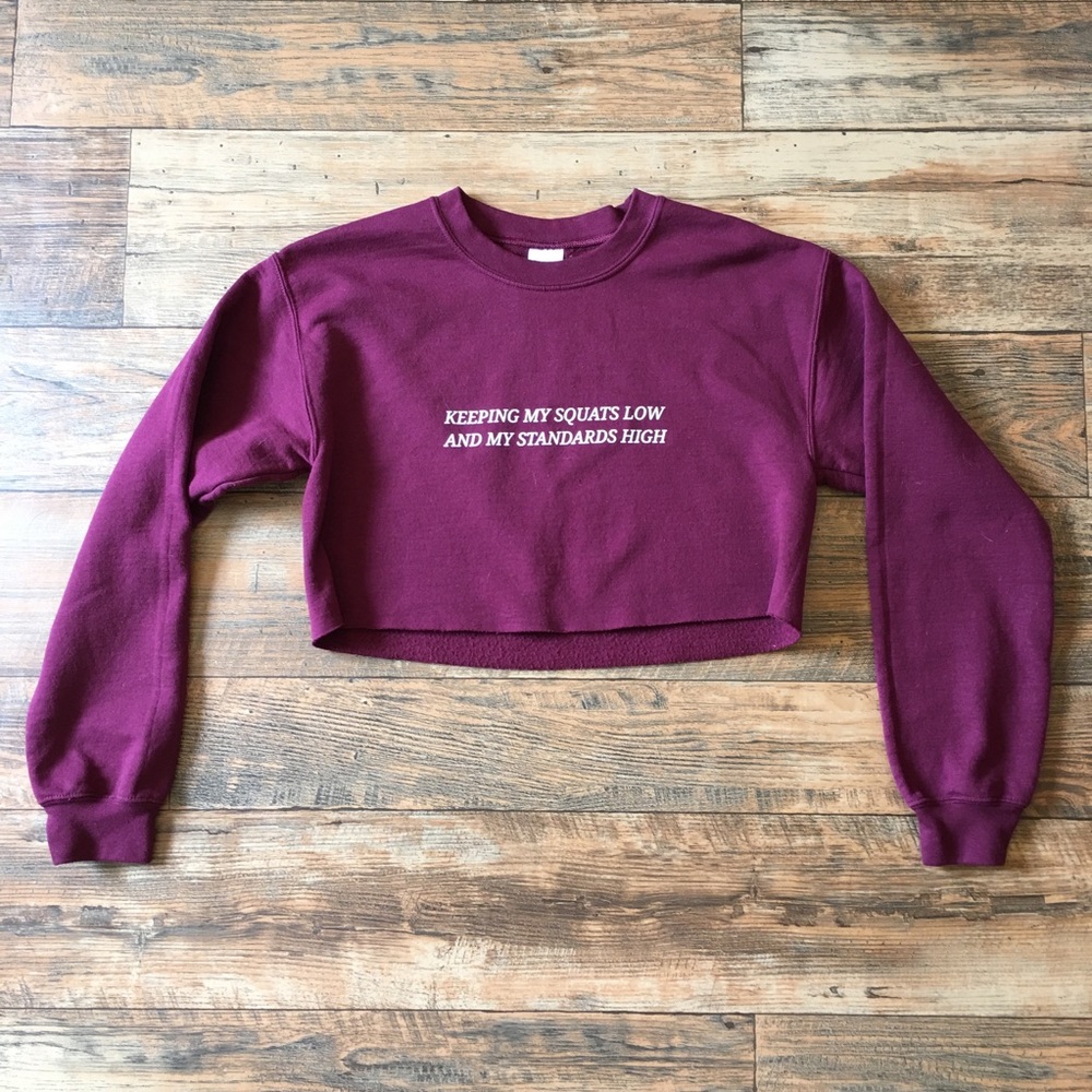 Gym/workout cropped long sleeve sweater